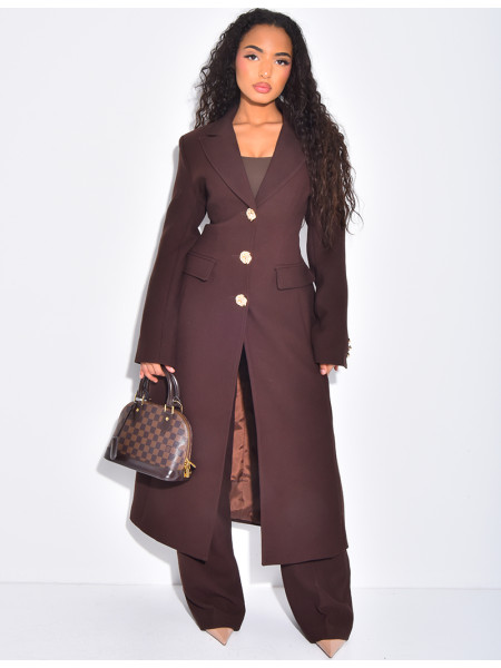 Wool suit pants matching the fitted coat