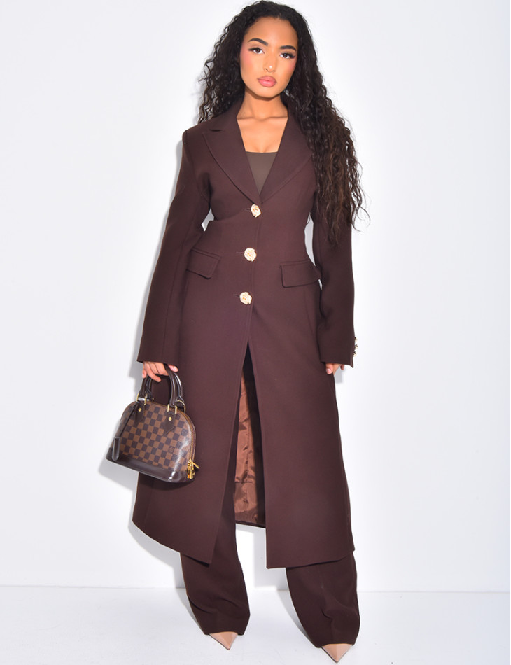 Wool suit pants matching the fitted coat