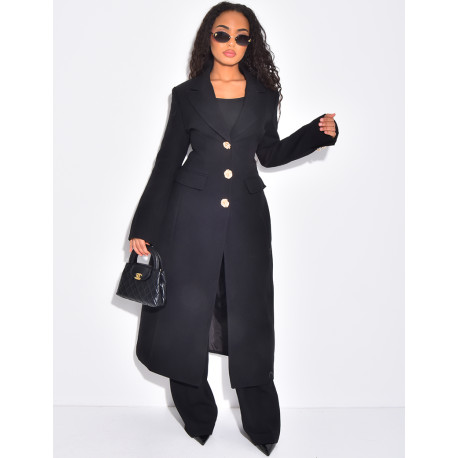 Pantalon de tailleur en laine assortie au manteau cintré