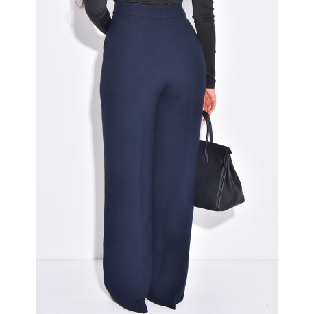 Pantalon de tailleur en laine assortie au manteau cintré