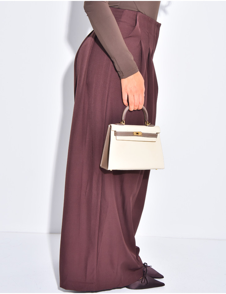 Pantalon coupe droite taille haute à pinces