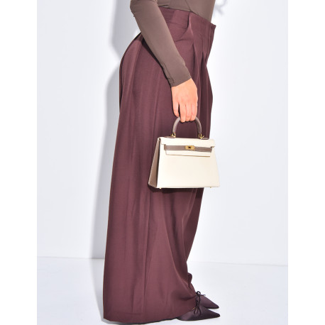 Pantalon coupe droite taille haute à pinces