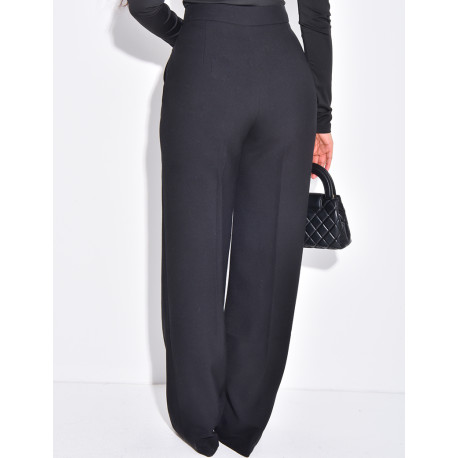 Pantalon de tailleur en laine assortie au manteau cintré