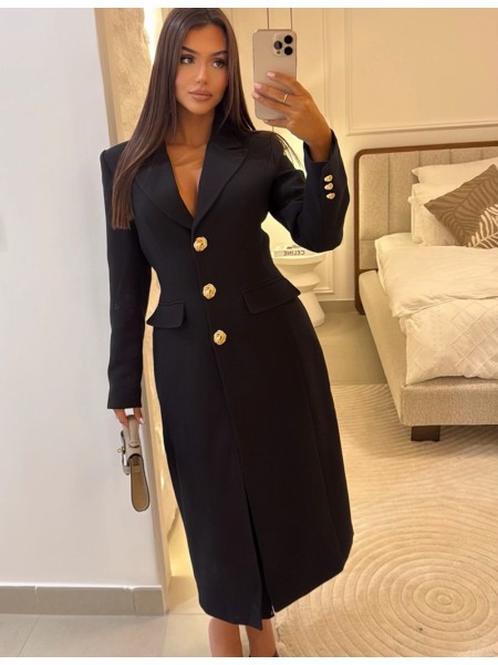 Manteau très cintré à boutons dorés