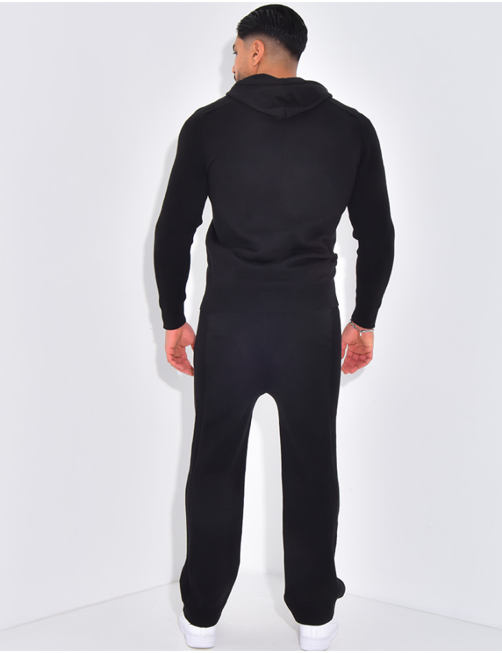 Ensemble côtelé pantalon et gilet à capuche zippé