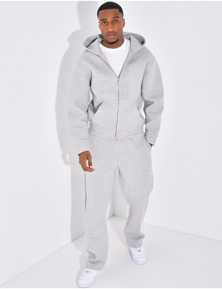Ensemble pantalon et veste à capuche avec coeur