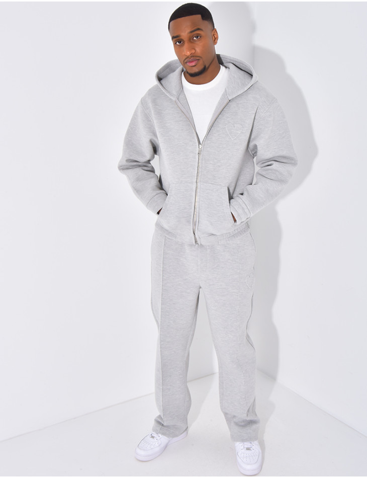 Ensemble pantalon et veste à capuche avec coeur