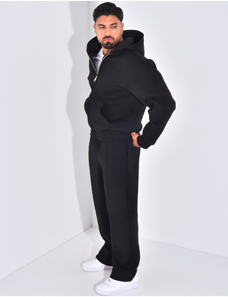 Ensemble pantalon et veste à capuche avec coeur