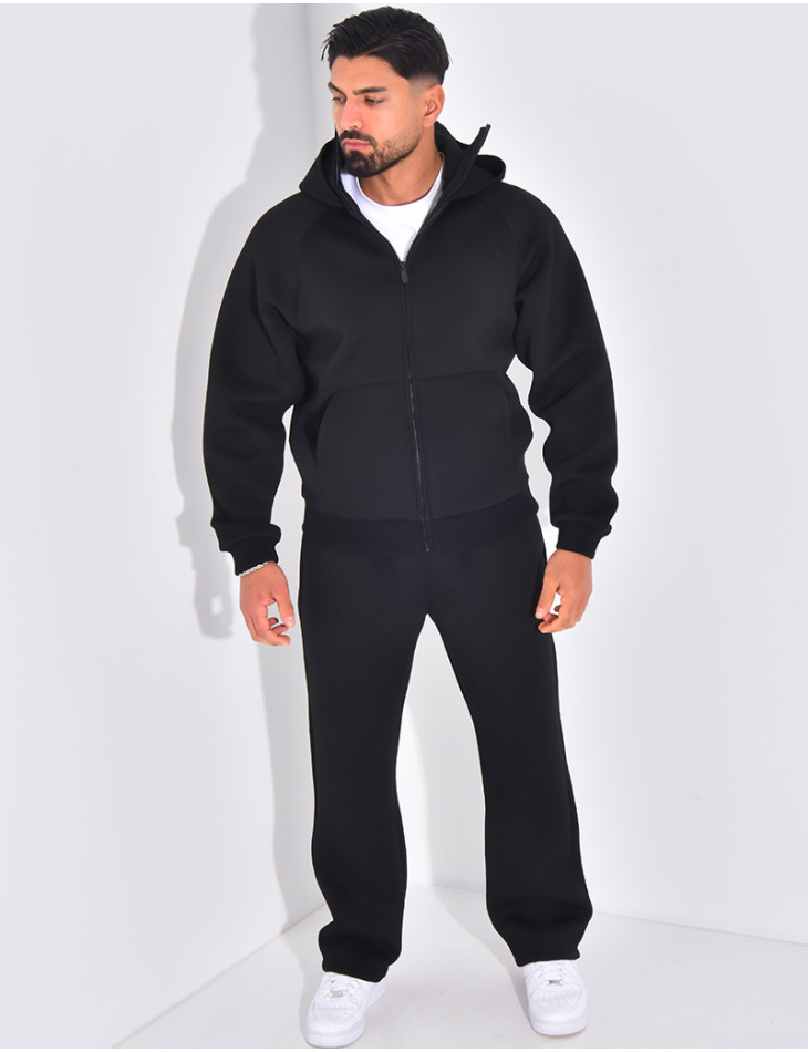 Ensemble pantalon et veste à capuche avec col