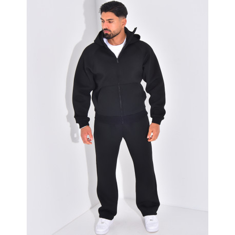 Ensemble pantalon et veste à capuche avec col