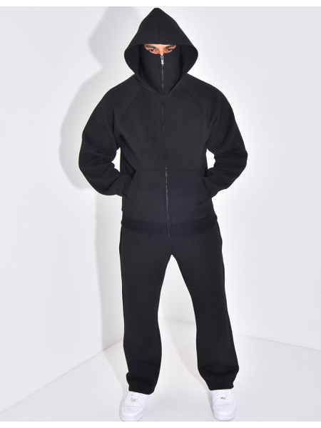 Ensemble pantalon et veste à capuche avec col