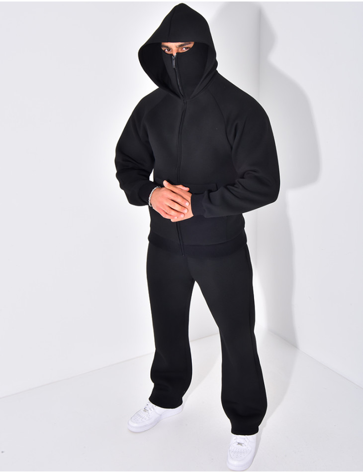 Ensemble pantalon et veste à capuche avec col