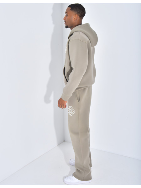 Ensemble pantalon et veste avec motifs en perles