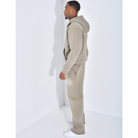 Ensemble pantalon et veste avec motifs en perles