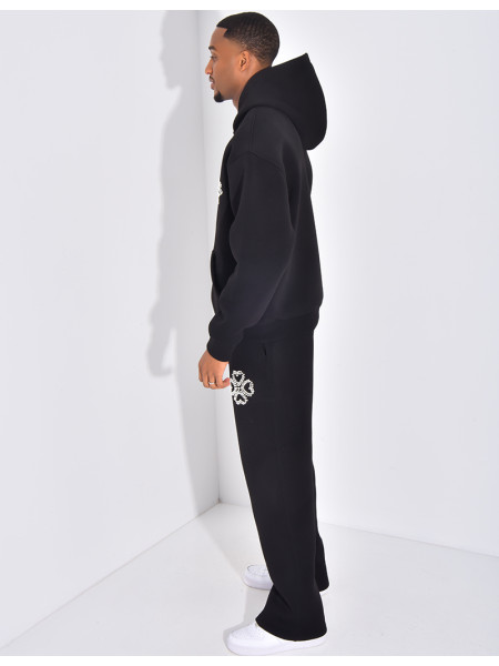 Ensemble pantalon et veste avec motifs en perles