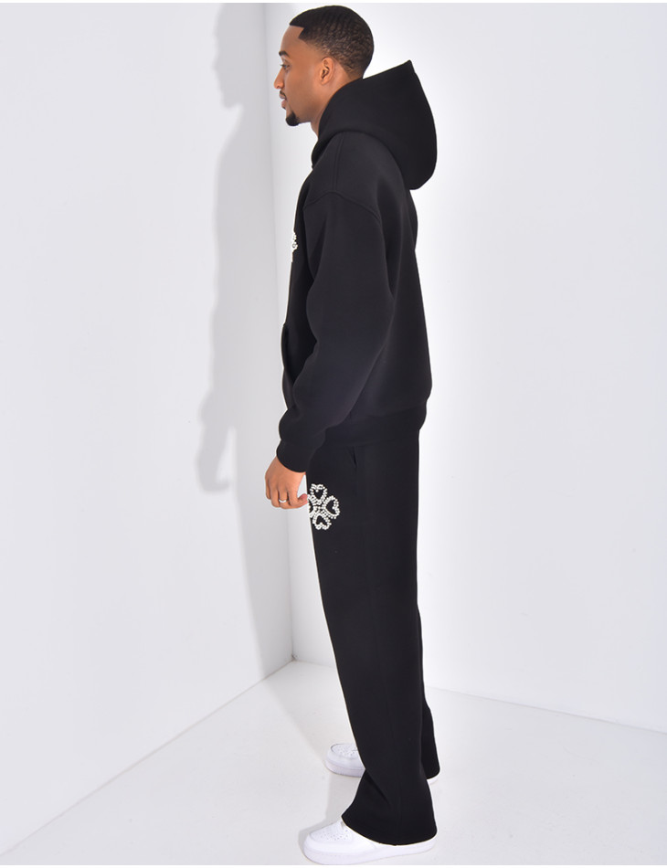 Ensemble pantalon et veste avec motifs en perles