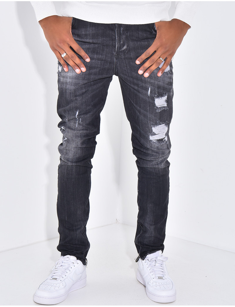 Jean GAP Homme Coupe Droite Déchiré Authentique Indigo - Neuf Avec étiquettes, Taille 33x32, 100% Coton
