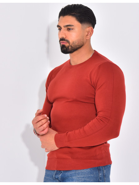 Fine round neck jumper