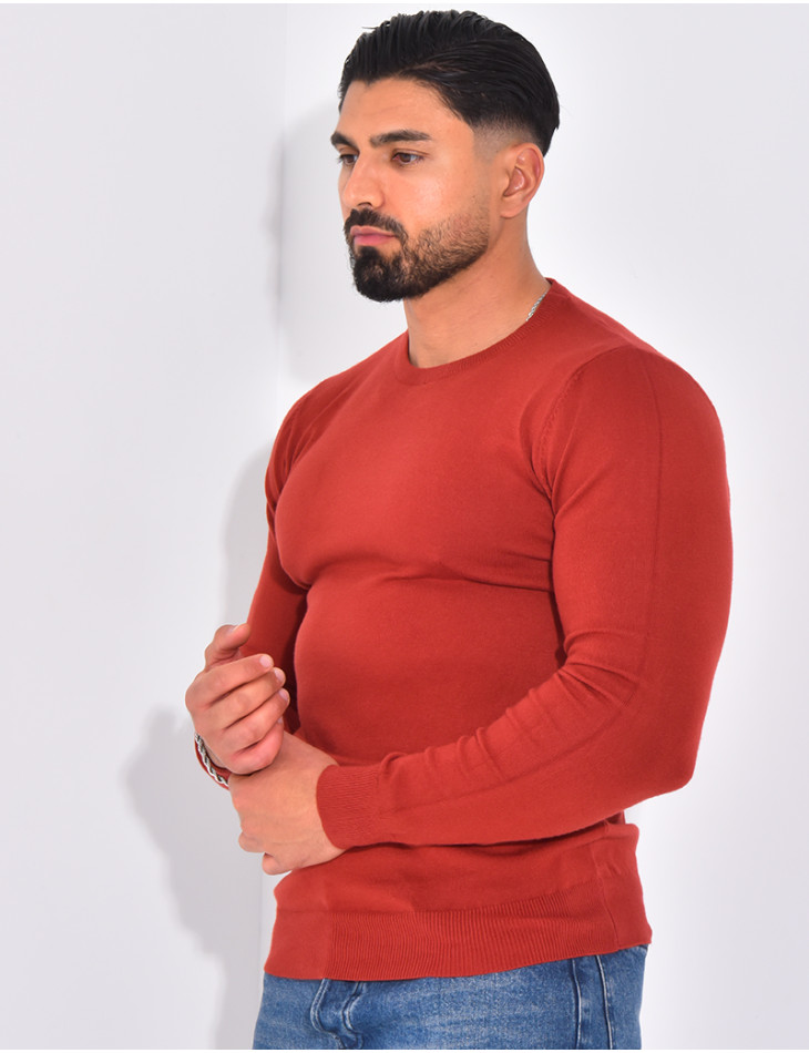 Fine round neck jumper