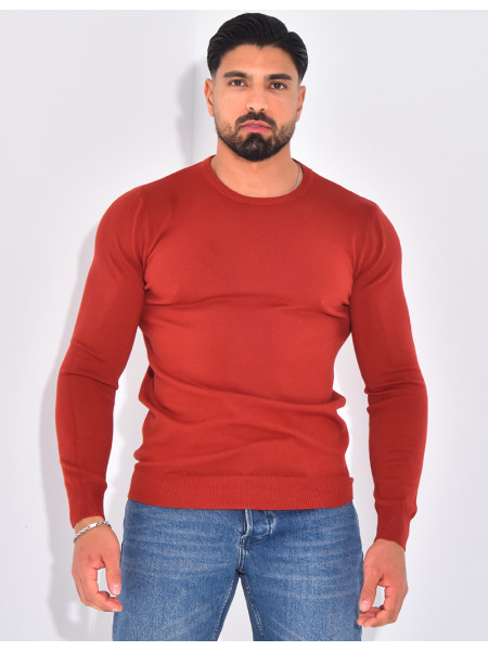 Fine round neck jumper