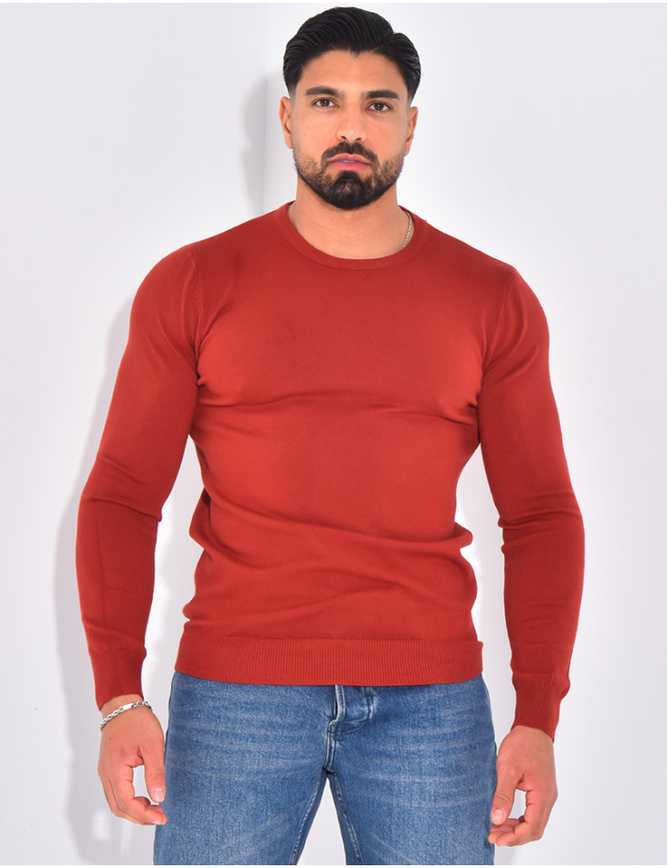 Fine round neck jumper