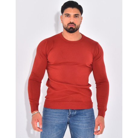 Fine round neck jumper