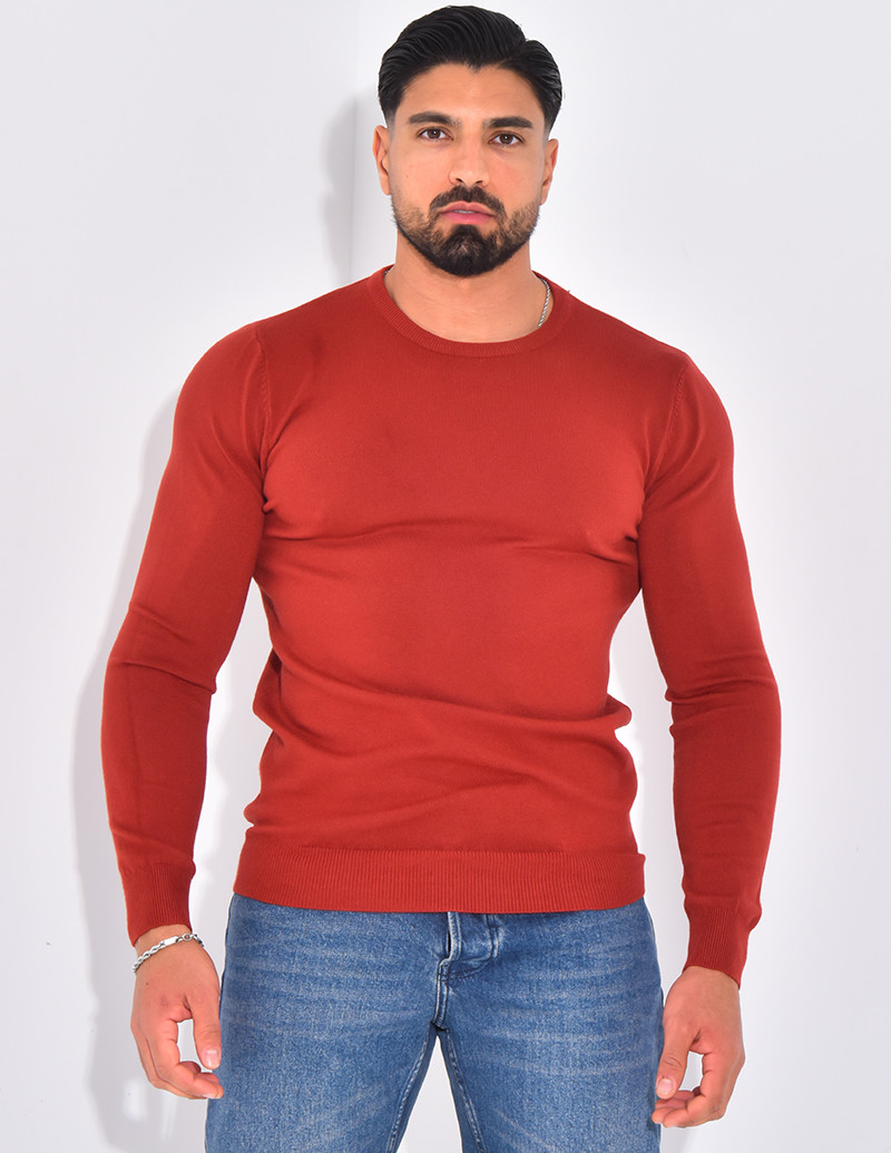 Fine round neck jumper
