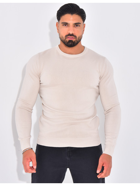 Dünner Pullover mit Rundhalsausschnitt