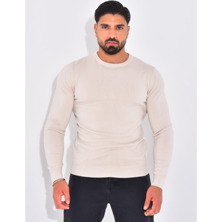 Dünner Pullover mit Rundhalsausschnitt