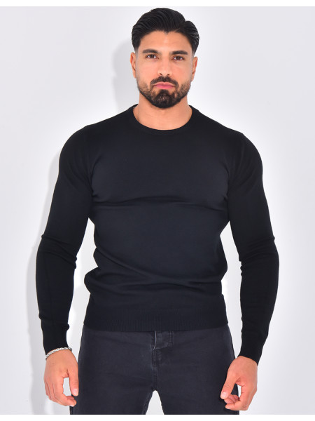 Dünner Pullover mit Rundhalsausschnitt