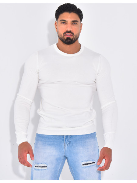 Fine round neck jumper