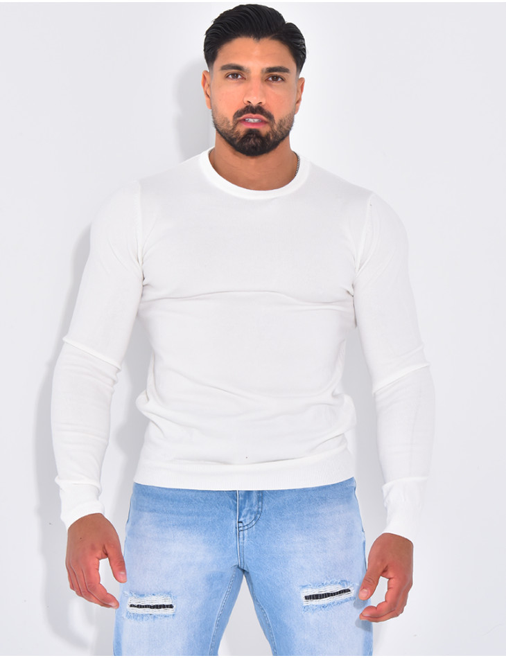 Fine round neck jumper