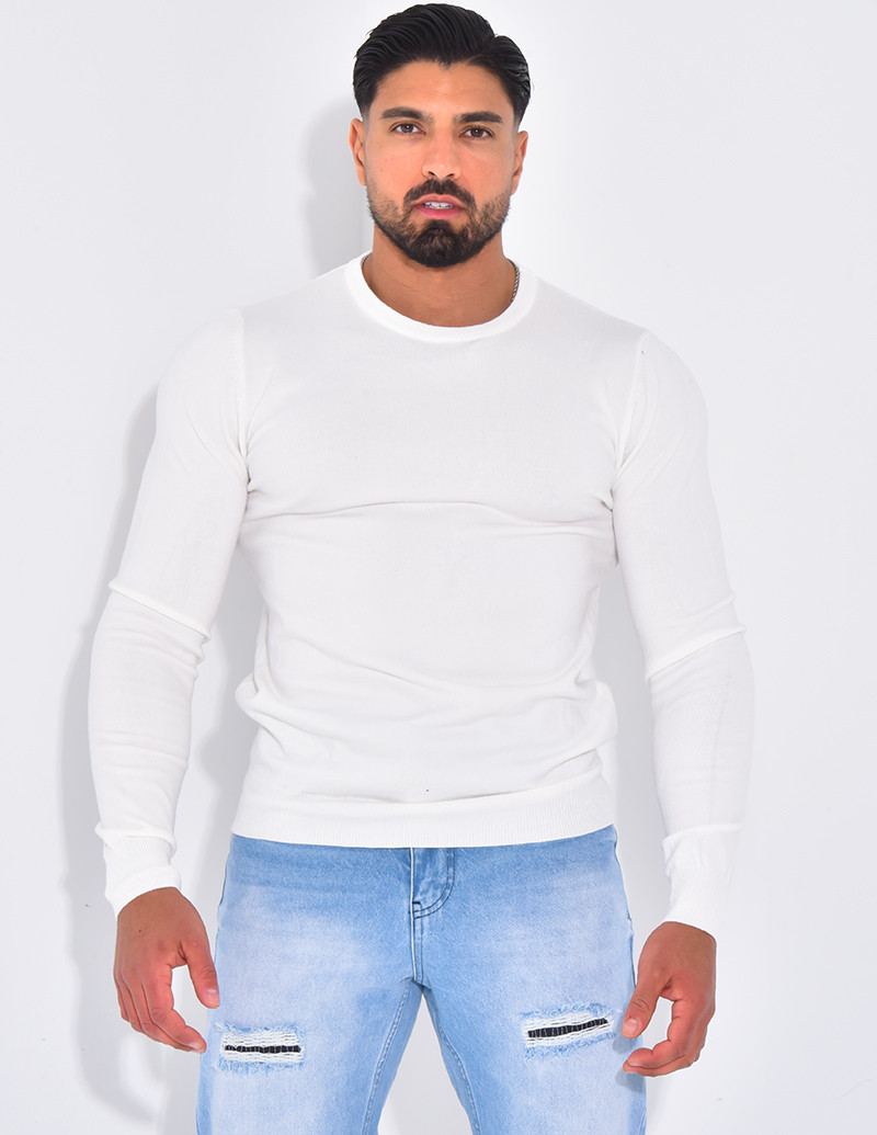 Fine round neck jumper