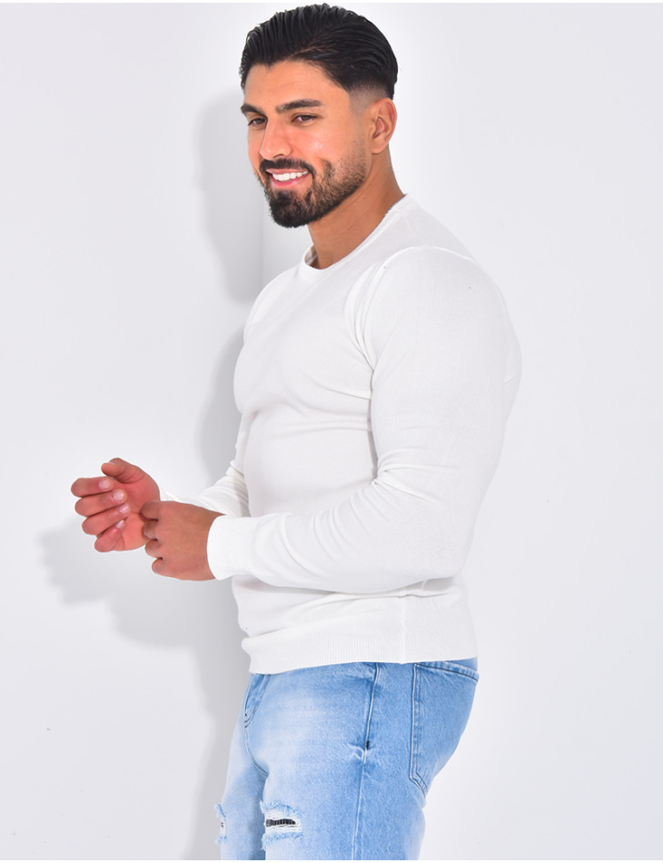 Fine round neck jumper