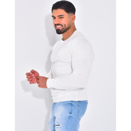Fine round neck jumper