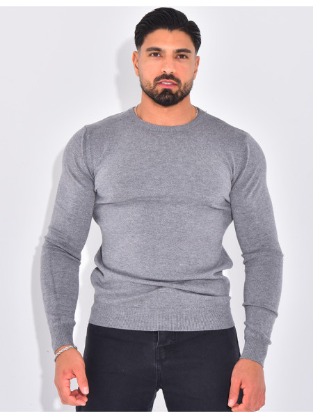 Dünner Pullover mit Rundhalsausschnitt