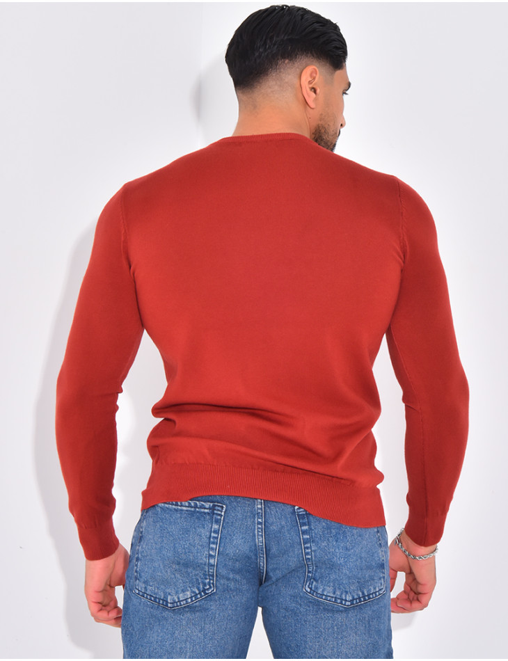 Fine round neck jumper
