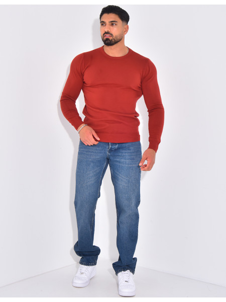 Fine round neck jumper