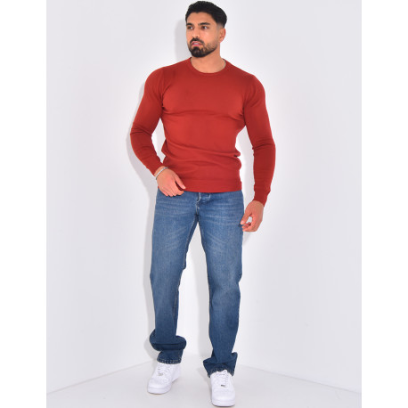 Fine round neck jumper