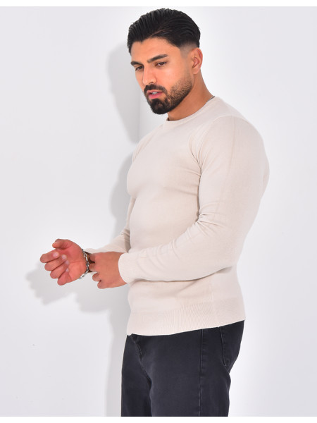 Dünner Pullover mit Rundhalsausschnitt