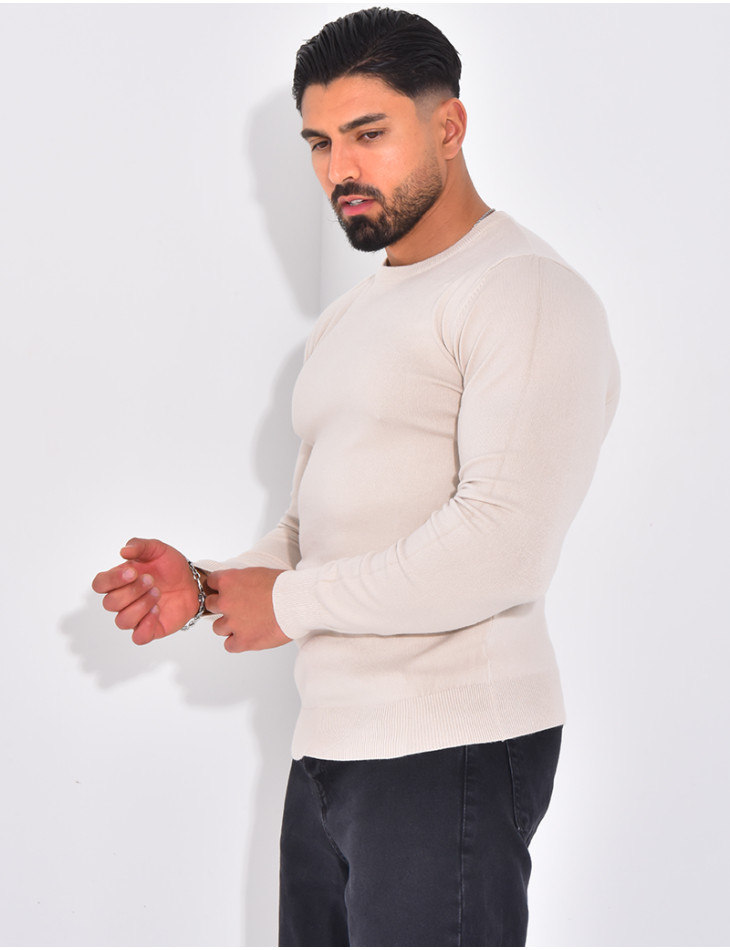 Dünner Pullover mit Rundhalsausschnitt