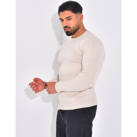 Dünner Pullover mit Rundhalsausschnitt