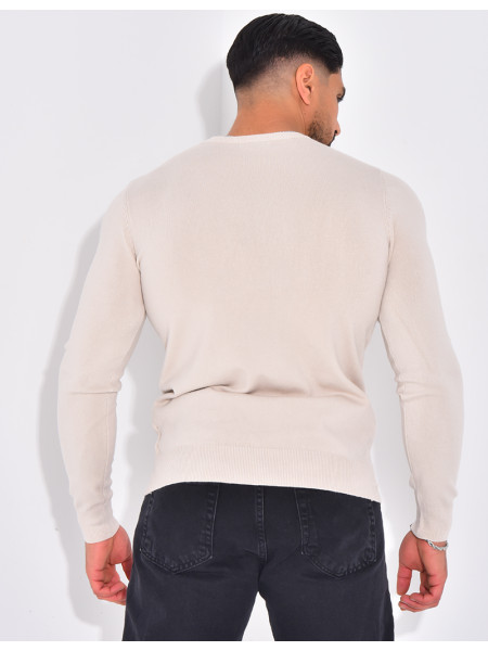 Dünner Pullover mit Rundhalsausschnitt