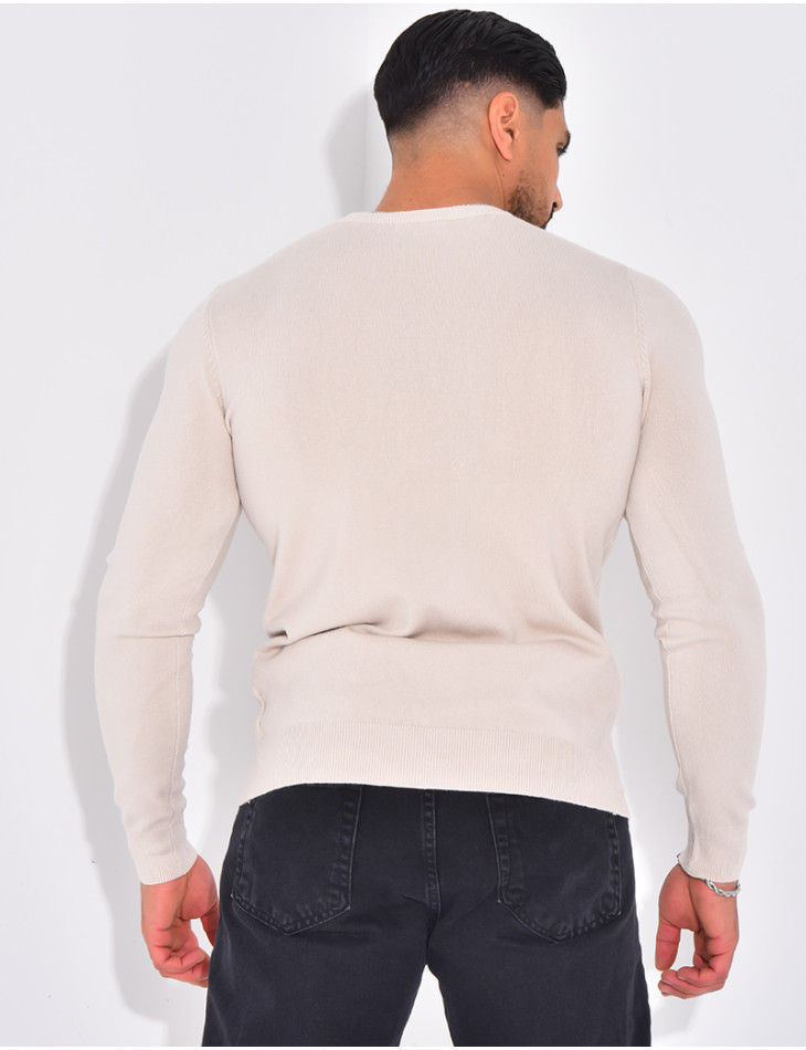 Dünner Pullover mit Rundhalsausschnitt