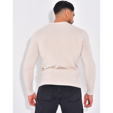 Dünner Pullover mit Rundhalsausschnitt