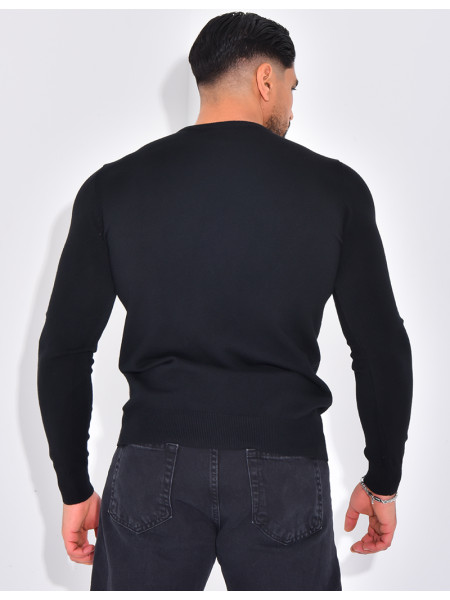 Dünner Pullover mit Rundhalsausschnitt