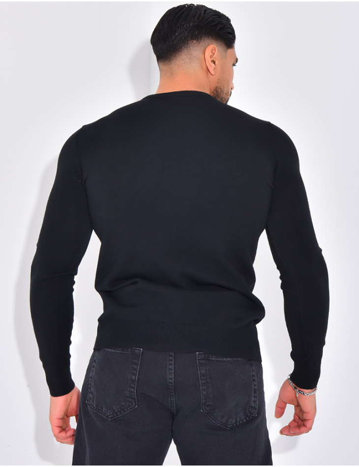 Dünner Pullover mit Rundhalsausschnitt