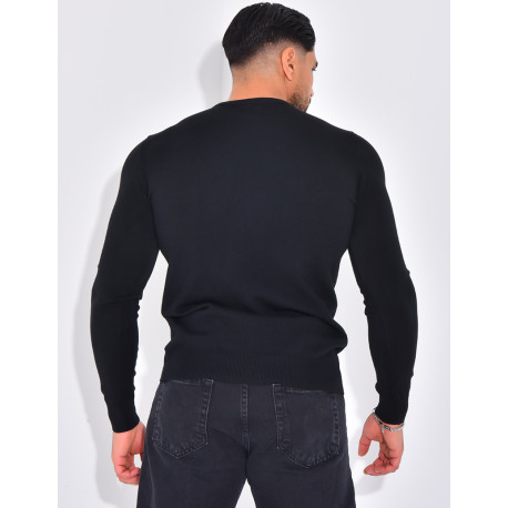 Dünner Pullover mit Rundhalsausschnitt