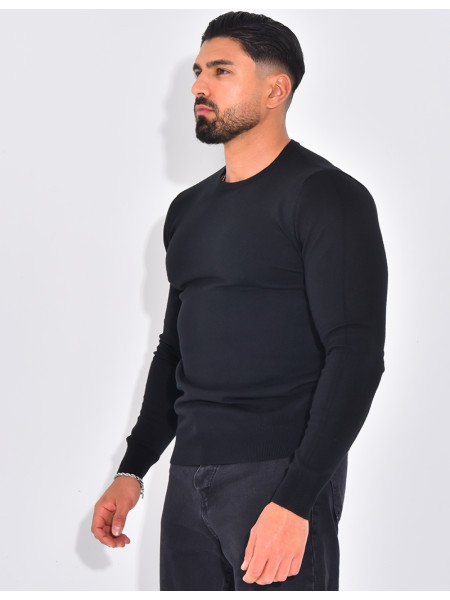 Dünner Pullover mit Rundhalsausschnitt