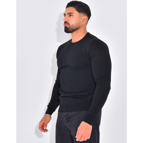 Dünner Pullover mit Rundhalsausschnitt